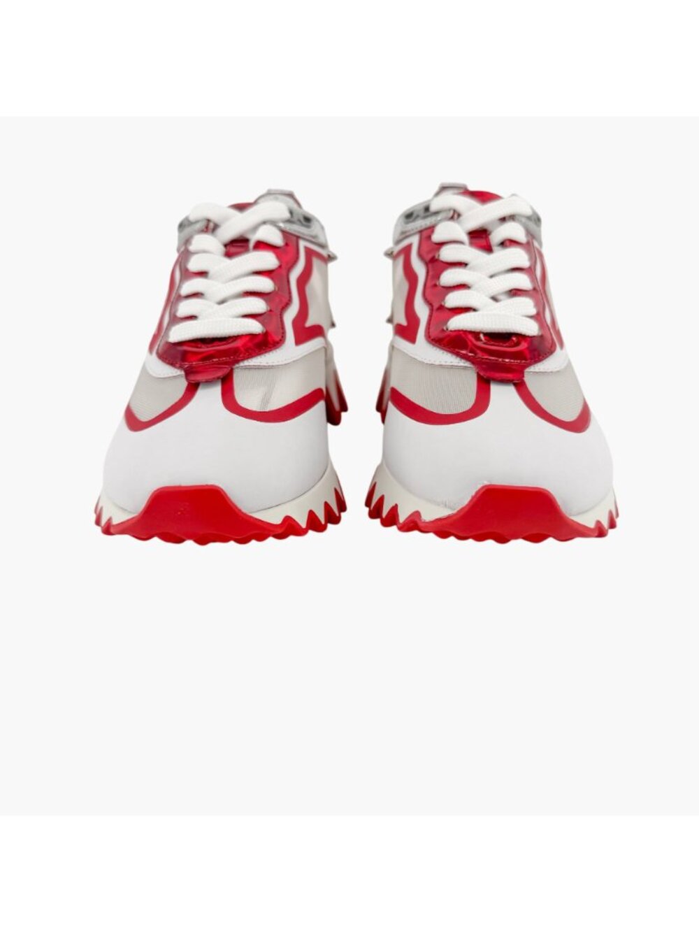 Christian Louboutin Sharkina Sneakers White Red Shark Size 37 US 7 Women's - Picture 7 of 15